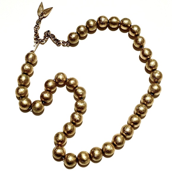 Whiting & Davis Gold Bead Necklace - Vintage - Picture 1 of 7